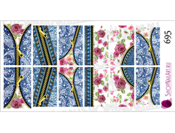 Слайдер дизайн 695 - Джинсовая ткань, застежка "молния" и цветы