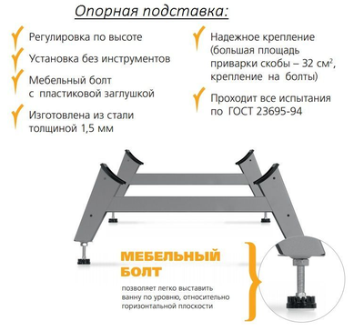 Ванна стальная DONNA VANNA Летний небесный 1.5м 1.7м с ножками