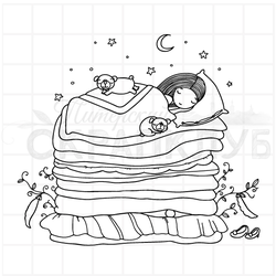 штамп принцесса спит на горошине