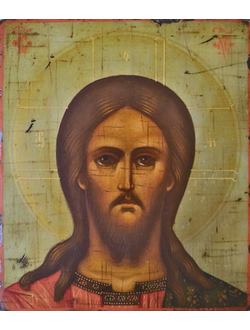Господь Вседержитель (Спаситель). Рукописная икона 9х10,5см.