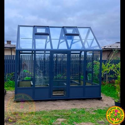 Базовая комплектация теплицы из стекла и алюминия БОТАНИК размером 3500 x 2500 мм