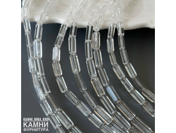 Горный хрусталь прозрачный синтезированные прямоугольные палочки 9,9-11,8х3,7 мм, цена за нить 19 см