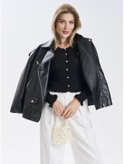 Кардиган вязаный приталенный укороченный на пуговицах