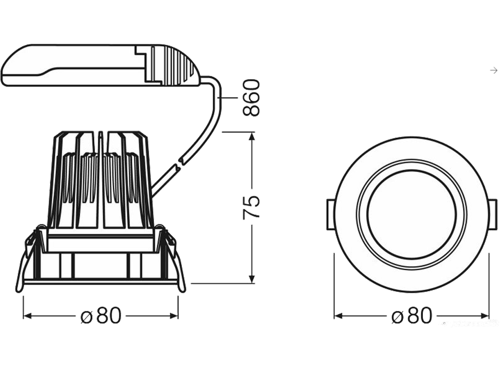 Встраиваемые светодиодные светильники типа Даунлайт - Встраиваемый  светодиодный светильник Osram Ledvance Downlight M 13,5w 650lm 4000K White  50000h 220-240v