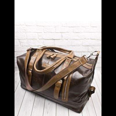 Кожаная дорожная сумка Campora Premium dark brown (арт. 
4019-52)