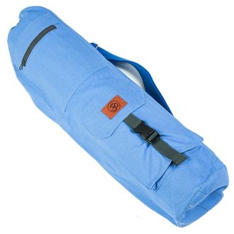 Хлопковая сумка для коврика Сутра синяя