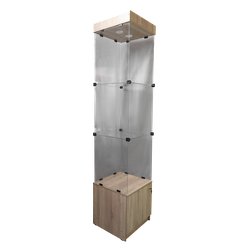 Островная витрина с металлом и ЛДСП, стеклянные двери для идеальной презентации