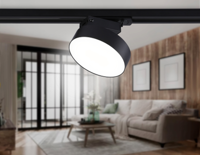 Трековый однофазный светодиодный светильник GL 6842 BK черный LED 15W 4200K D115*80