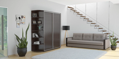 Шкаф-купе Тетрис с зеркалами,  разный размер, венге