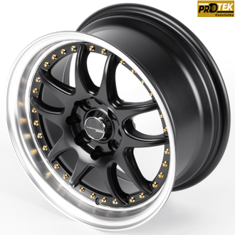 Комплект дисков R15 7,0J ET+30 4*100/4*114,3 Work 5899F-CT457 Черный с полированным ободом (82177)