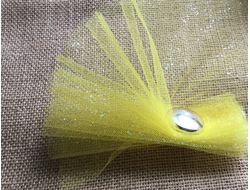 Фатин с блестками, цвет-желтый, длина 1 м, ширина 15 см