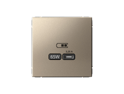 Systeme Electric ArtGallery Шампань USB Розетка тип-С 65Вт QC, PD, механизм GAL000527