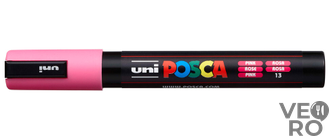 Акриловый Маркер Uni POSCA PC-5M 1,8-2,5мм, овальный наконечник, розовый