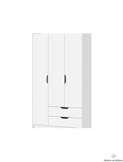 Руна ШК-03 Шкаф 3-х створчатый Белый/Белый