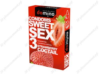 Презервативы Domino Sweet Sex Tropicana №3 с ароматом клубники