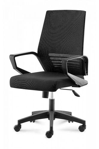 Кресло офисное Эрго black LB черная сетка/черная ткань/черный пластик