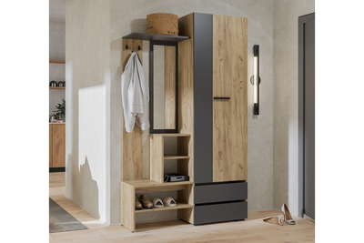 Прихожая Кинг ПР-04, Крафт/Графит (BTS)