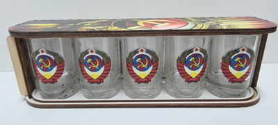 Набор стопок 5 шт. "СССР" в подарочном боксе