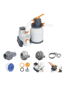 Песочный фильтр-насос 5678л/ч, резервуар для песка 9кг, фракция 0.45-0.85мм 58497#