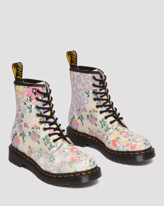 Ботинки Dr. Martens 1460 Floral Mash Up Parchment Beige