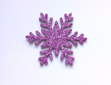 Снежинка из глиттерного фоамирана 3 см, цвет фиолетовый