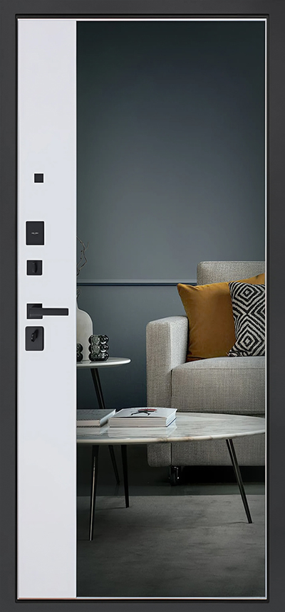 Стальная дверь   Зетта с зеркалом. Заказная модель.