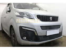 Защита радиатора Peugeot Traveller 2017- (2 части) середина+низ black
