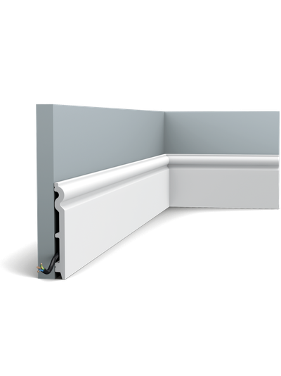 Плинтус ORAC Decor SX138, дюрополимерный, влагостойкий, ударопрочный, под покраску, длина 2 метра