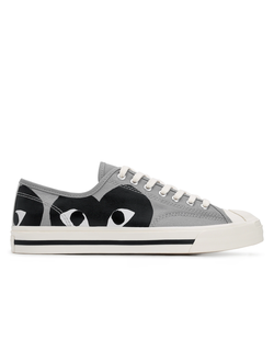 Кеды Play Comme des Garçons x Converse Jack Purcell серые низкие с черным сердцем