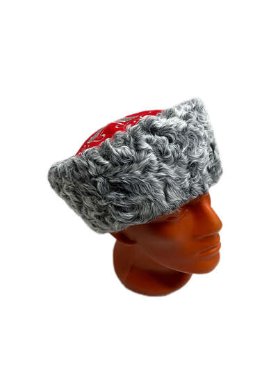 Кубанка из Серого каракуля 10см - Крест серебро