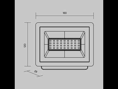 Прожектор Flood 4000К 30Вт IP 65, FL001-L30B4K