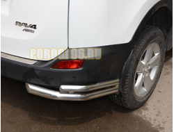 Защита заднего бампера угловая d60/42 для Toyota RAV4 2013-2015