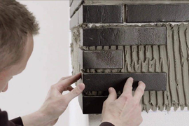 Укладка клинкерной плитки на стену