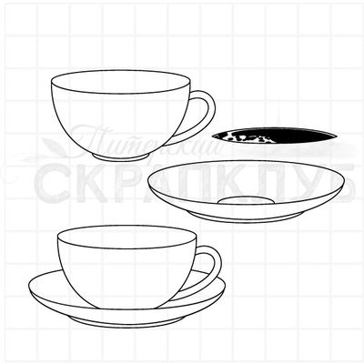 Штамп чашка и блюдце