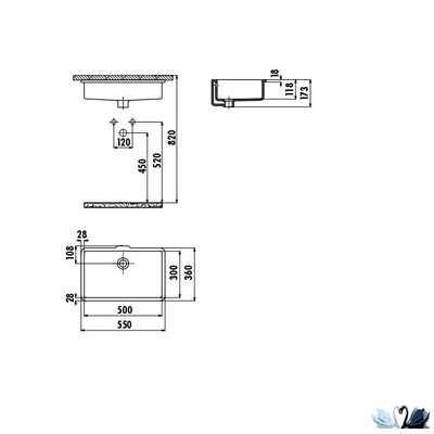 Раковина Creavit TP730 30 х 50 см, врезная снизу, TP730-00CB00E-0000