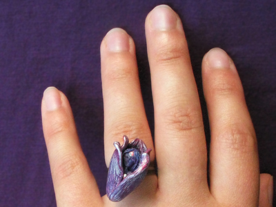 Волшебное кольцо с феей "Ночная Фея (Фея Цветов)" из коллекции необычных украшений Винсенто