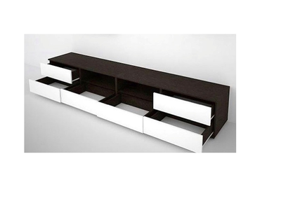 Тумба ТВ Каскад-3 (2402*436*473) венге/белый глянец