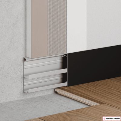 Скрытый плинтус с кабель-каналом и крышкой Ликорн С-07.3.2