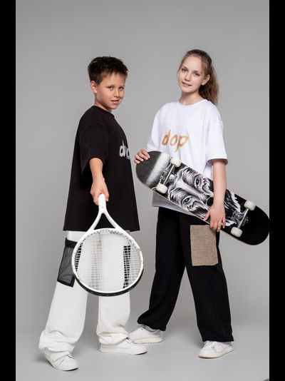 Брюки с накладными карманами из мешковины