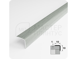 Алюминиевый отделочный уголок Лука УО 10х10мм. ольха серая