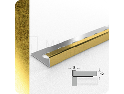 Профиль окантовочный для плитки Лука К 12НСВ(304).2700.002 Вибрация золото