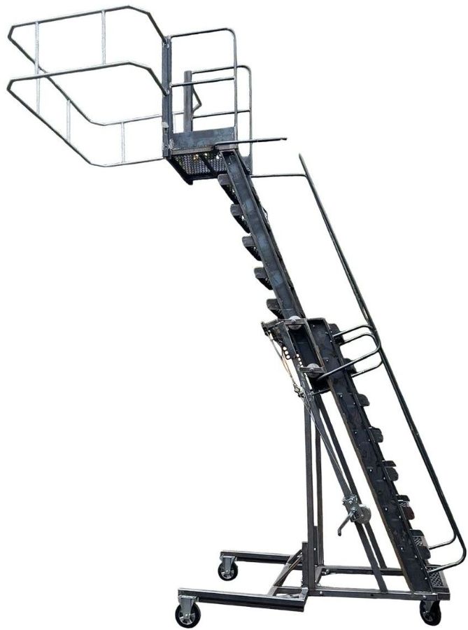 Лестница подкатная ЛПУ 2500/4000  с укороченной базой.