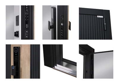 Стальная дверь   Конструктор с зеркалом (биометрический замок Smart lock Y12)