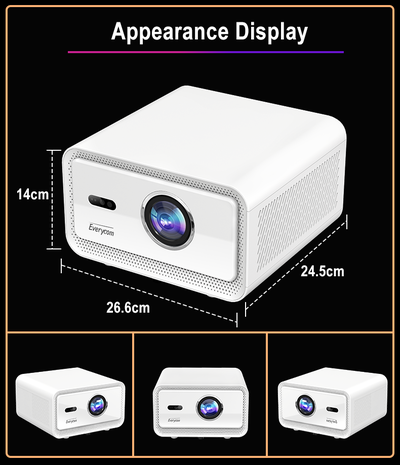 Проектор Everycom CubeLite Mini Full HD оригинал, Андроид 12.0, 2/32Gb, 1500 Ansi люменов