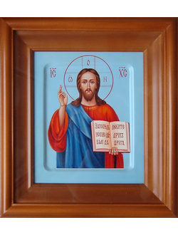 Господь Вседержитель. Спаситель. Рукописная икона в киоте.