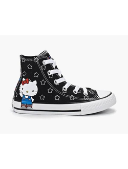 Кеды Converse Hello Kitty высокие черные