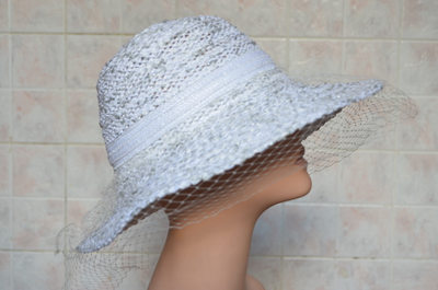 шляпа белая с вуалью италия купить в магазине шляп с вуалью