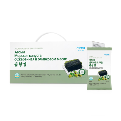 Хрустящие листы морской капусты Атоми в упаковке