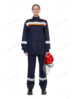 Костюм защитный от электродуги летний/демисезонный усиленный "СП02-ЛIV" цвет синий/оранжевый