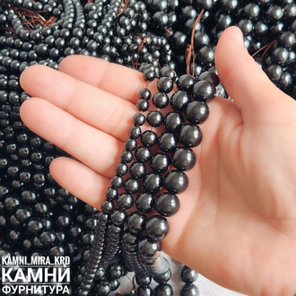 Гагат цельный, шары 6,1-6,3/7,9-8,1/9,4-9,9/12 мм, цена за набор (россыпь)
